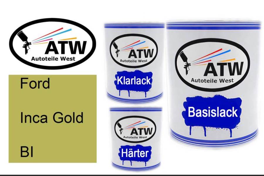 Ford, Inca Gold, BI: 1L Lackdose + 1L Klarlack + 500ml Härter - Set, von ATW Autoteile West.